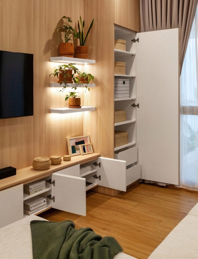 Les meilleures idées de rangements cachés pour votre meuble TV